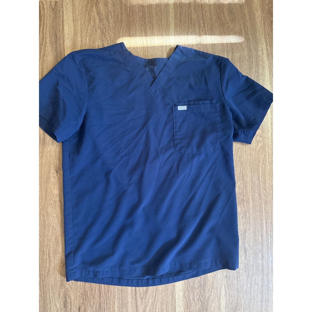FIGS Technical Collection Casma V-Neck Scrub Top Navy Blue Womens Medium M